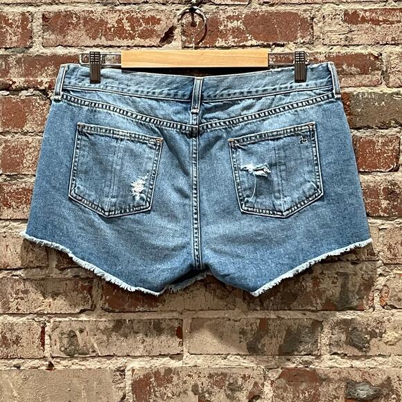 Rag & Bone Raw Hem Destroyed Jean Shorts in Gunner Size 29 - Picture 9 of 9